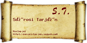 Sárosi Tarján névjegykártya